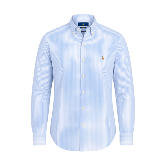 Men's Sky Blue Pinstripe Oxford Button-Down Shirt
