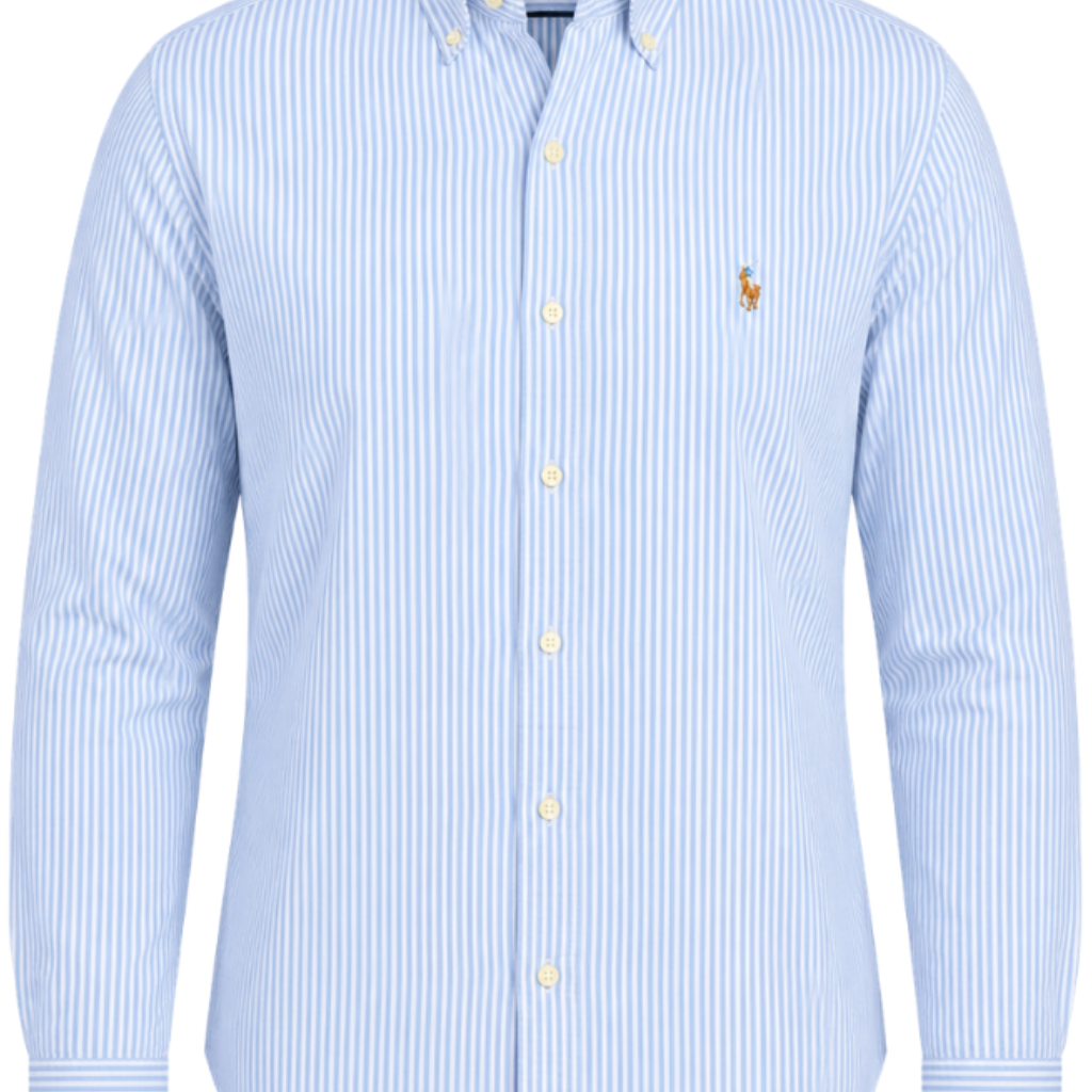 Men's Sky Blue Pinstripe Oxford Button-Down Shirt