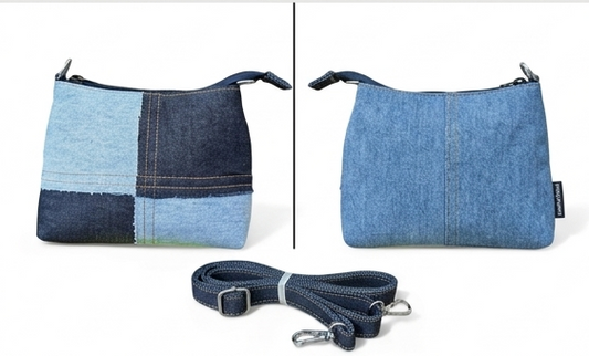 Wildgeese Handmade Kiki Reconstructed Denim Crossbody - Upcycled Artisan Bag