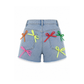 Wildgeese Handcrafted Ribbon Embellished Premium Denim Shorts – Luxury Designer High-Waisted Jean Shorts