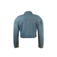 Wildgeese Handcrafted Crystal Fringe Denim Jacket – Unique Handmade Cropped Blue Denim Outerwear with Rhinestone Embellishments – Artisan Made Statement Fashion