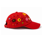 Wildgeese Scarlet Garden Polo Floral Embroidered Adjustable Cap – Red