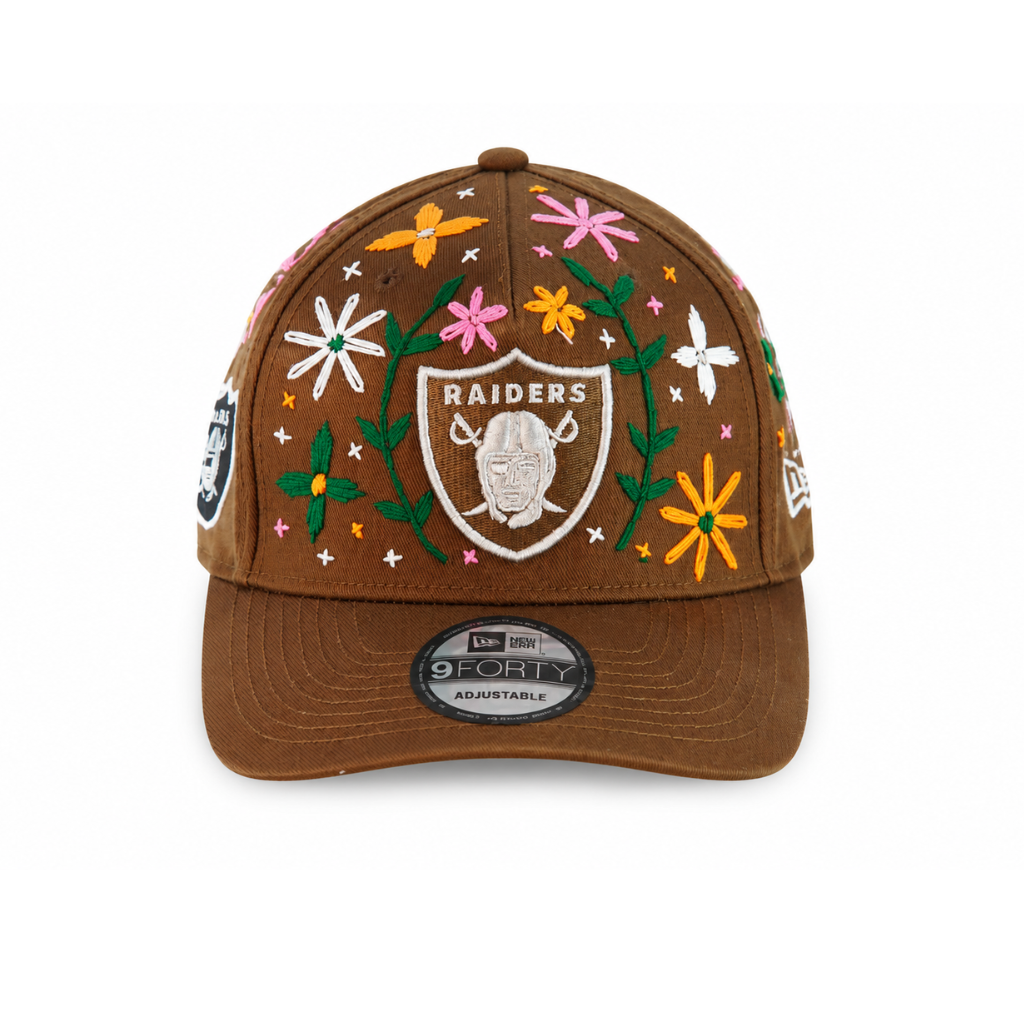 Las Vegas Raiders Desert Blossom Embroidered Adjustable Cap – Brown