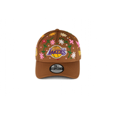 Wildgeese Cocoa Blossom Lakers Floral Embroidered Adjustable Cap – Brown