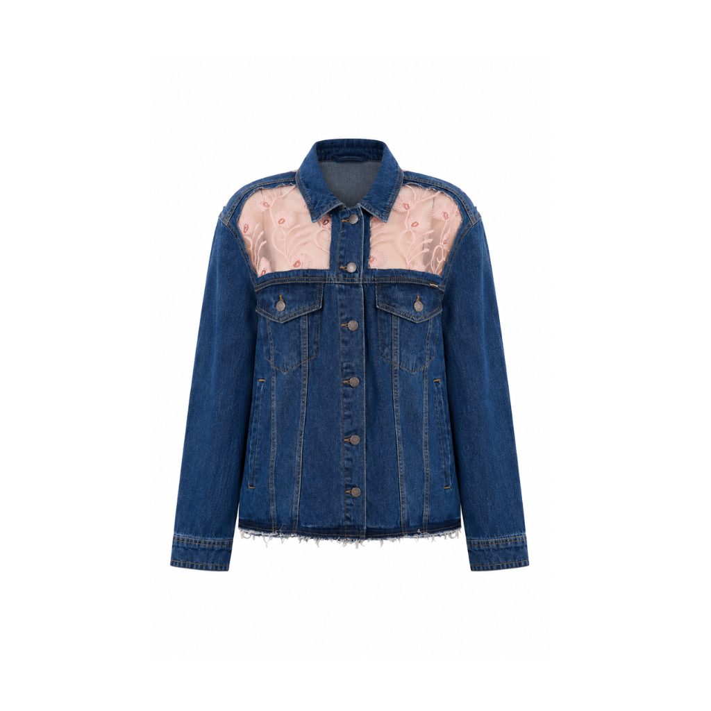 Wildgeese Handcrafted Floral Embroidered Premium Denim Jacket – Luxury Women’s Designer Denim Jacket
