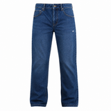 Premium Blue Denim Jeans for Men – Straight Leg Jeans with Signature White Graphic Detail