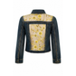 Wildgeese Handcrafted Sheer Floral Embroidered Dark Wash Denim Jacket – Premium Designer Women's Outerwear