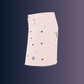 Wildgeese Blush Petal Embroidered Denim Mini Skirt – Women's High-Rise Floral Heart A-Line Skirt