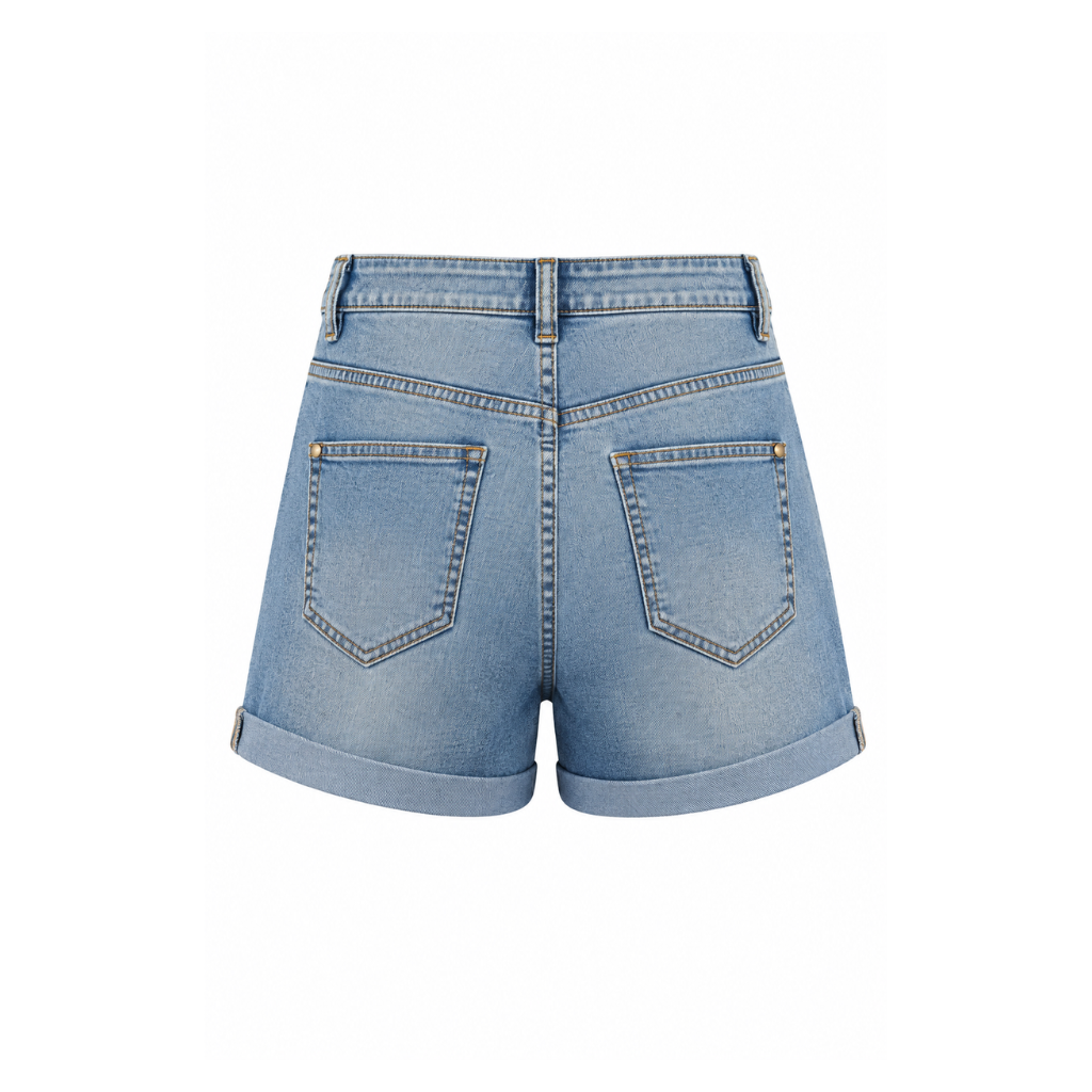 Wildgeese Handcrafted Multicolor Crystal Embellished Premium Denim Shorts – Luxury Designer High-Waisted Jean Shorts