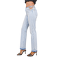 Wildgeese Crystal Cutout Straight Leg Jeans – Light Wash Rhinestone Denim Pants for Women