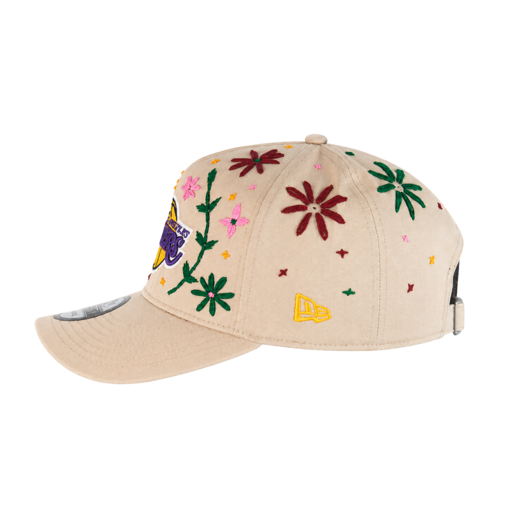 Los Angeles Lakers Botanical Court Embroidered Adjustable Cap – Cream