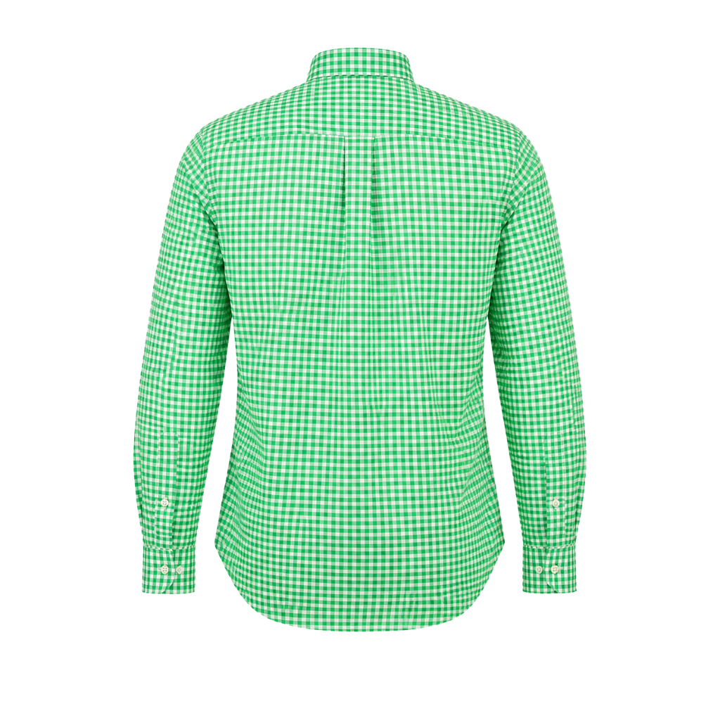 Wildgeese Emerald Gingham Classic Men's Shirt – Premium Green Check Cotton Button-Down