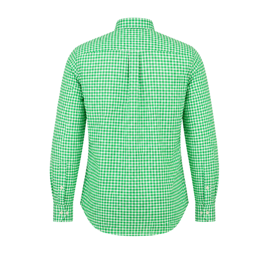 Wildgeese Emerald Gingham Classic Men's Shirt – Premium Green Check Cotton Button-Down