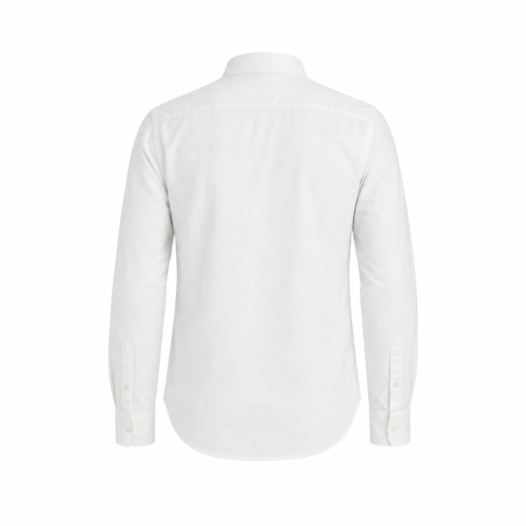 Men's Classic White Long Sleeve Oxford Button-Down Shirt