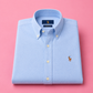 Wildgeese Men's Classic Sky Blue Oxford Button-Down Long Sleeve Shirt – Premium Cotton Casual & Business Fit