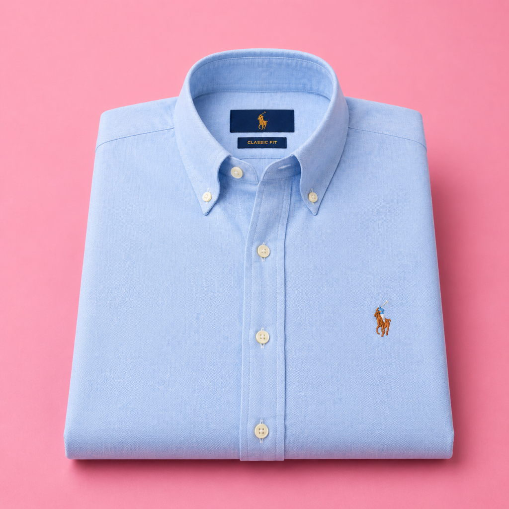 Wildgeese Men's Classic Sky Blue Oxford Button-Down Long Sleeve Shirt – Premium Cotton Casual & Business Fit