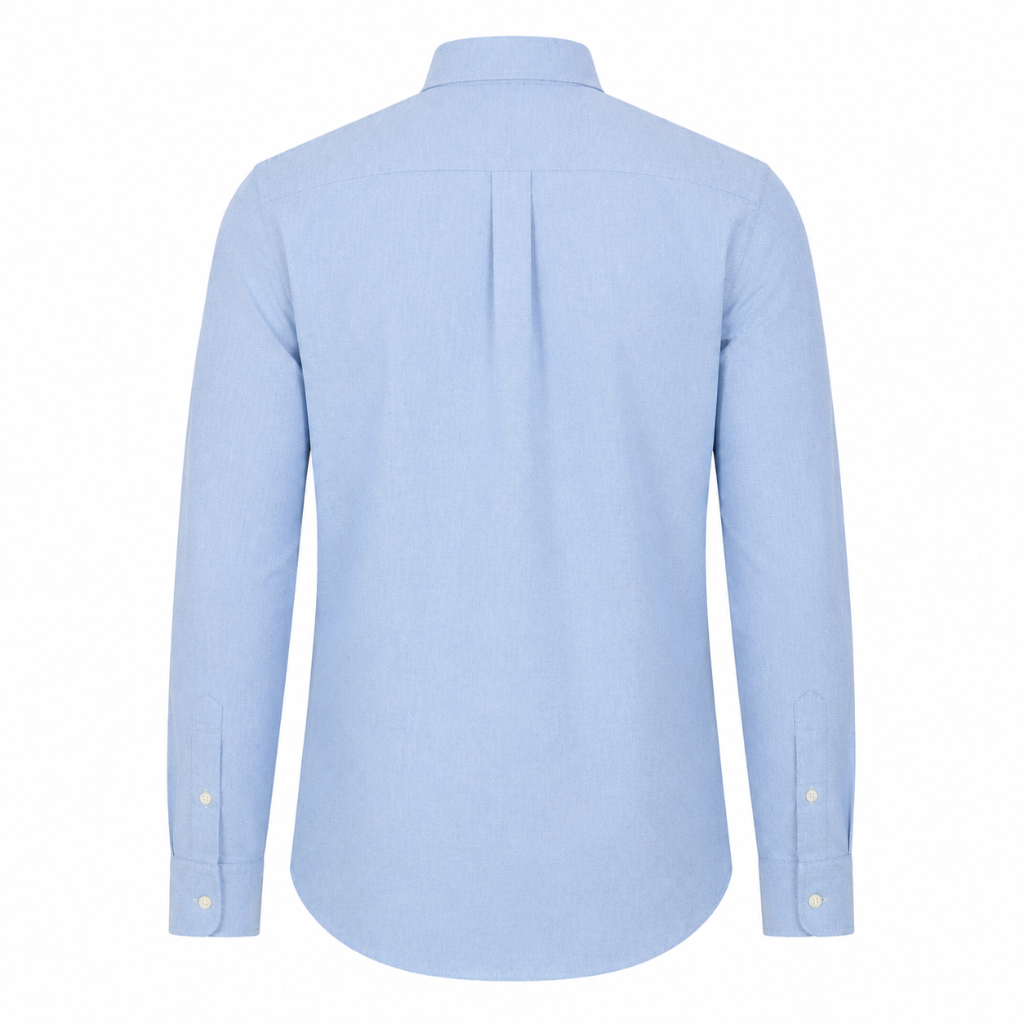 Wildgeese Men's Classic Sky Blue Oxford Button-Down Long Sleeve Shirt – Premium Cotton Casual & Business Fit