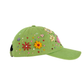 Wildgeese Meadow Bloom Embroidered Green Cotton Baseball Cap – Artisan Adjustable Floral Hat