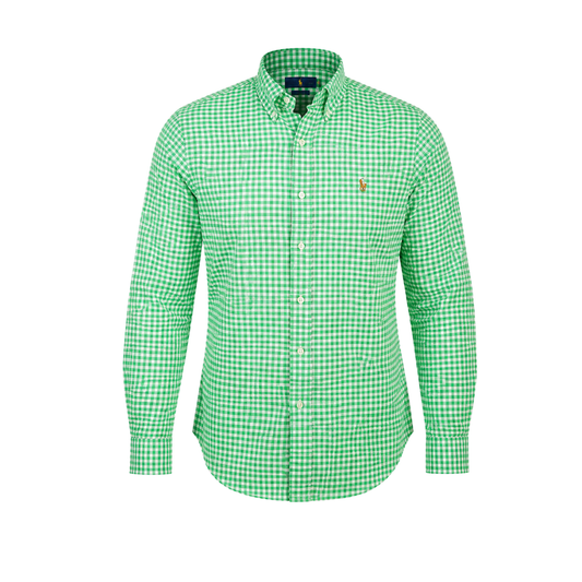 Wildgeese Emerald Gingham Classic Men's Shirt – Premium Green Check Cotton Button-Down