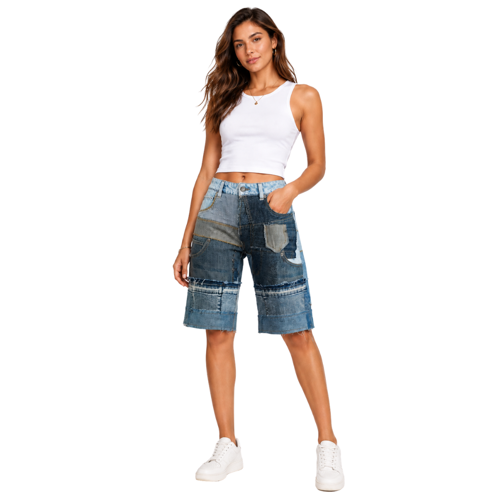 Wildgeese Handcrafted Designer Denim Shorts – Luxury Artisan Wide-Leg Premium Jean Shorts