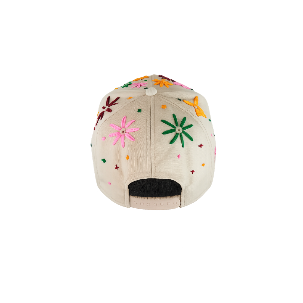 Wildgeese Chicago Bulls Floral Burst Embroidered Adjustable Cap – Cream