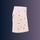 Wildgeese Blush Petal Embroidered Denim Mini Skirt – Women's High-Rise Floral Heart A-Line Skirt