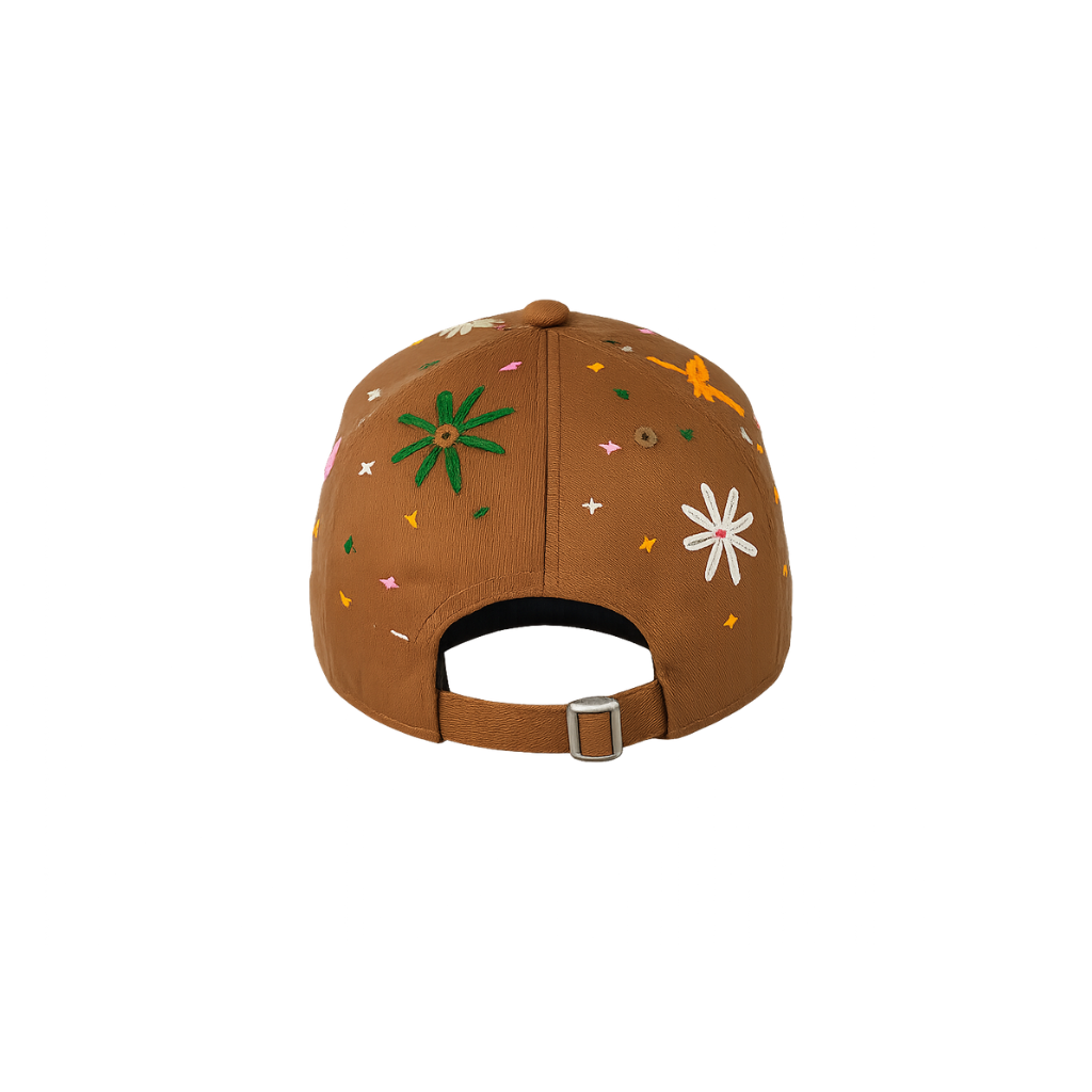 Wildgeese Cocoa Blossom Lakers Floral Embroidered Adjustable Cap – Brown