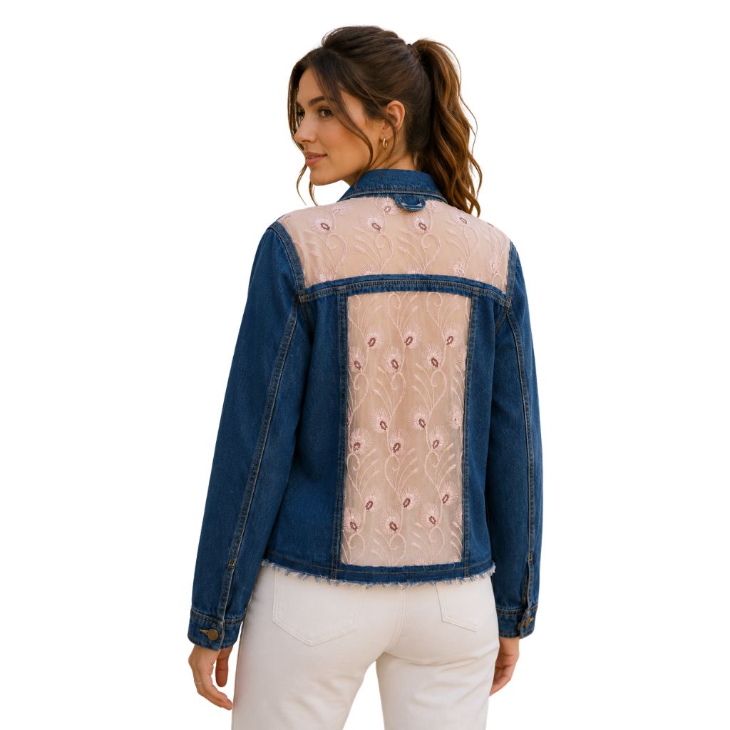 Wildgeese Handcrafted Floral Embroidered Premium Denim Jacket – Luxury Women’s Designer Denim Jacket