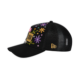 New Era Midnight Garden Floral Embroidered Trucker Cap – Black