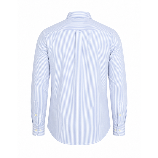 Men's Classic Blue Stripe Oxford Button-Down Long Sleeve Shirt