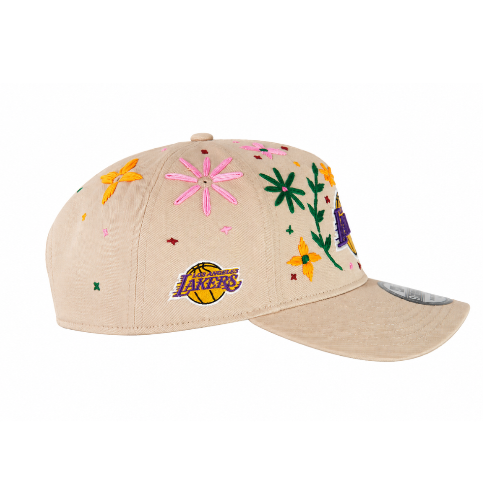 Los Angeles Lakers Botanical Court Embroidered Adjustable Cap – Cream
