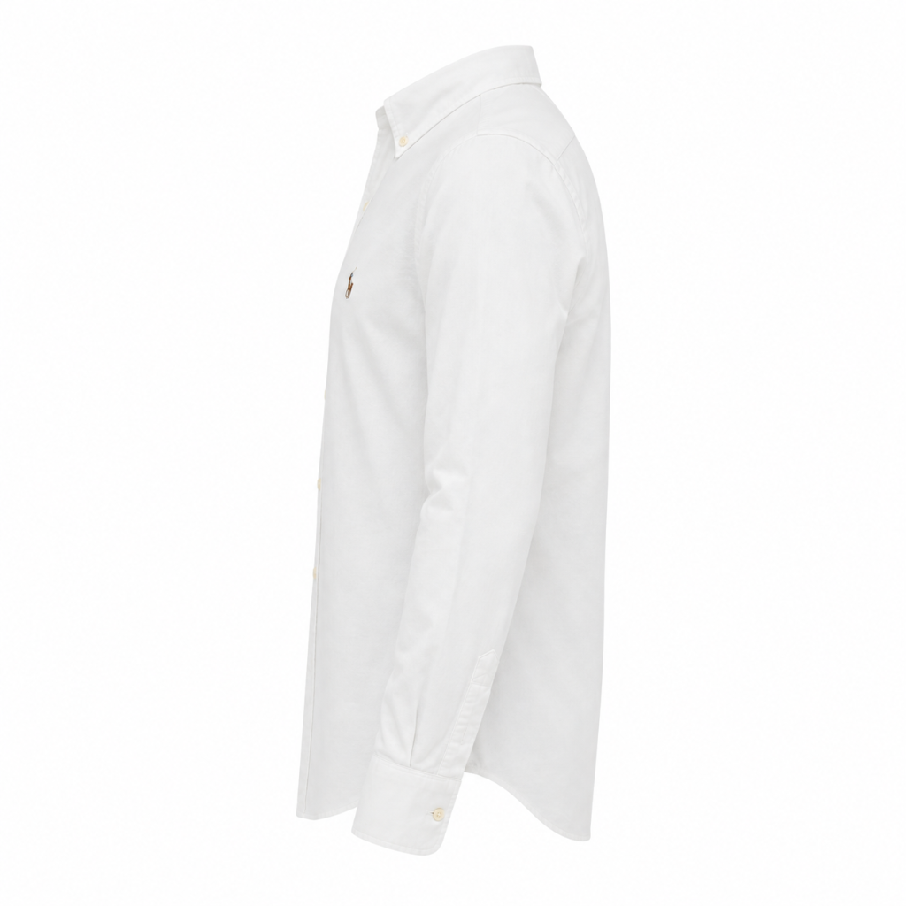 Men's Classic White Long Sleeve Oxford Button-Down Shirt