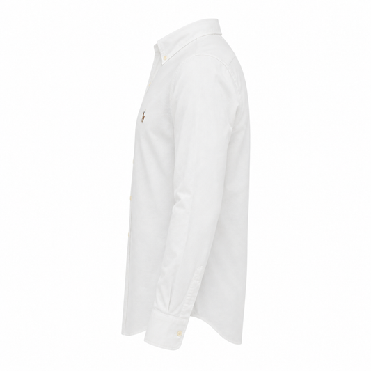 Men's Classic White Long Sleeve Oxford Button-Down Shirt