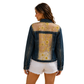 Wildgeese Handcrafted Sheer Floral Embroidered Dark Wash Denim Jacket – Premium Designer Women's Outerwear