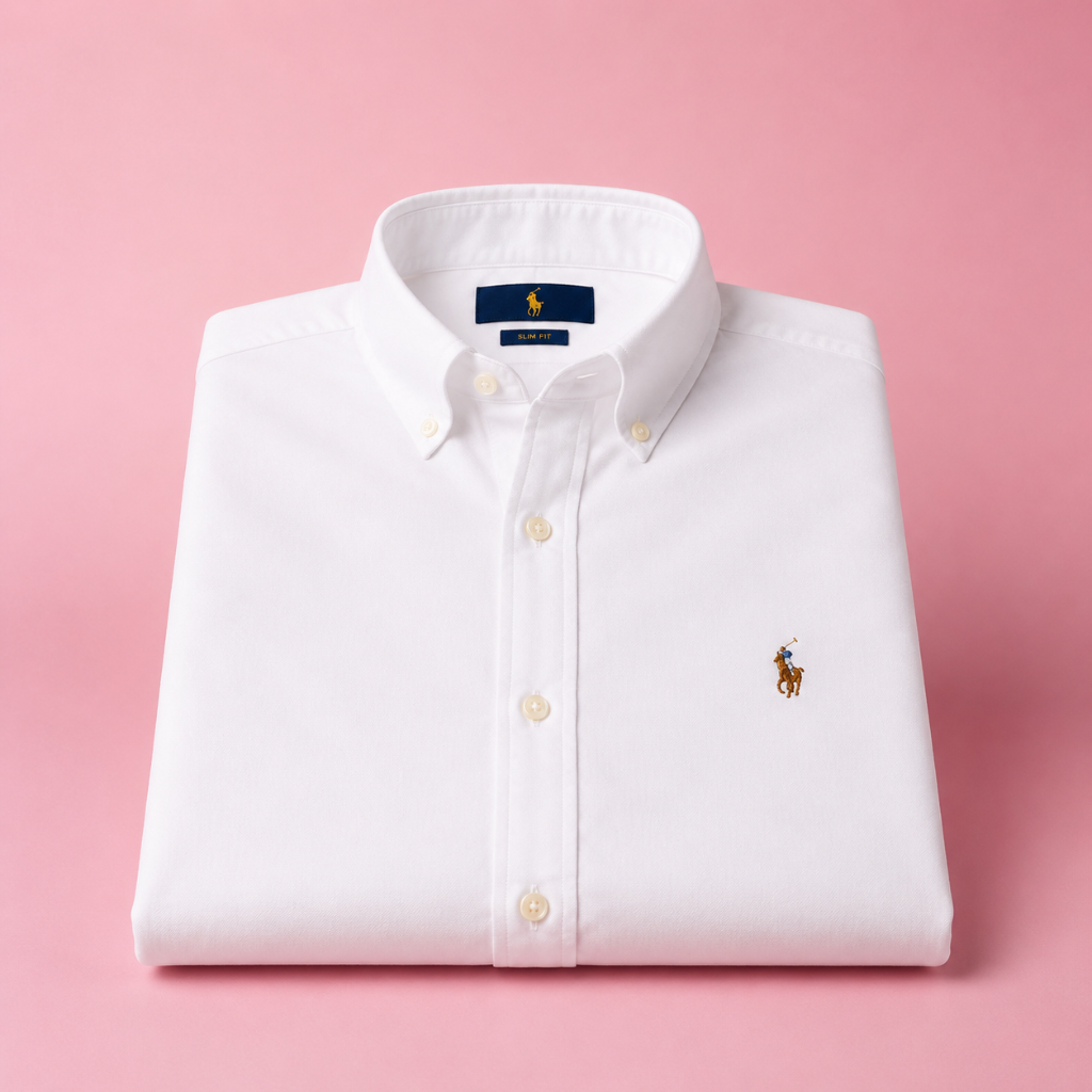 Men's Classic White Long Sleeve Oxford Button-Down Shirt
