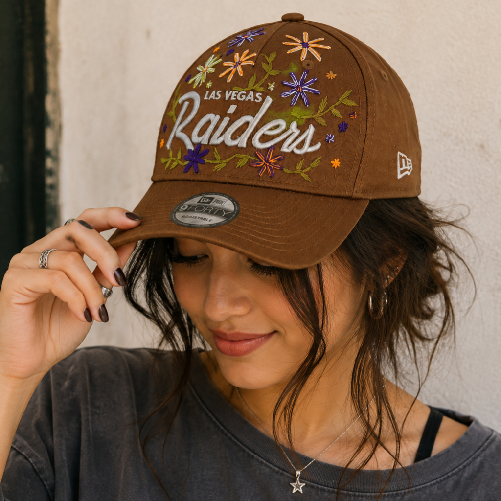 Las Vegas Raiders Harvest Bloom Embroidered Adjustable Cap – Brown