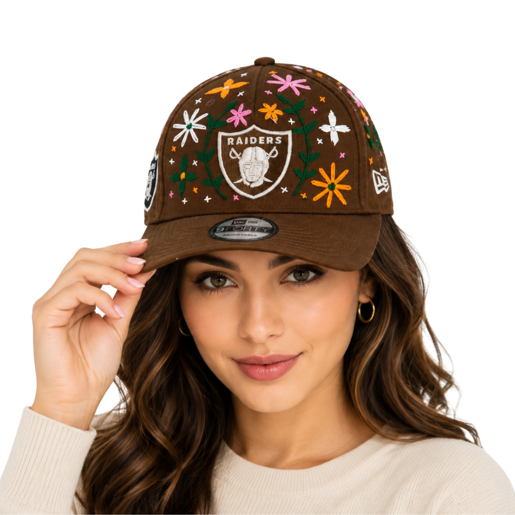 Las Vegas Raiders Desert Blossom Embroidered Adjustable Cap – Brown