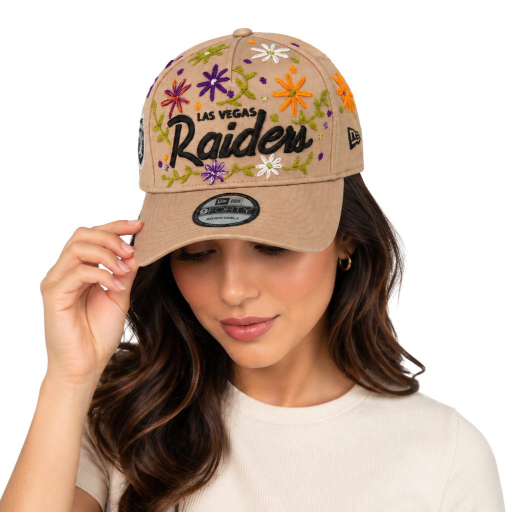Las Vegas Raiders Garden Bloom Embroidered Adjustable Cap – Sand
