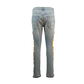 Premium Handcrafted Wildgeese Women's Light Wash Upcycled Denim Jeans with Gold Chain Cutout Detail | Handmade Statement Jeans