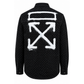Black Denim Shirt with White Arrow Graphic – Premium Long Sleeve Casual Streetwear Shirt for Men