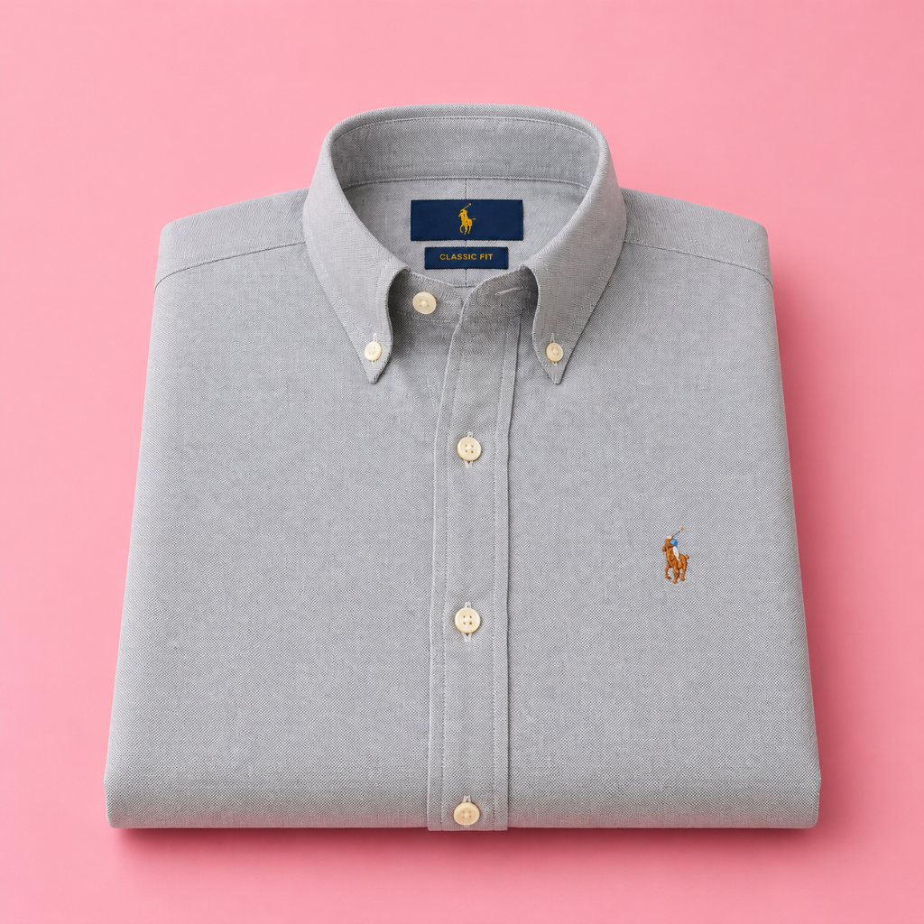 Men's Stone Grey Oxford Button-Down Shirt