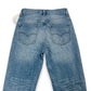 Blue jeans on a white background