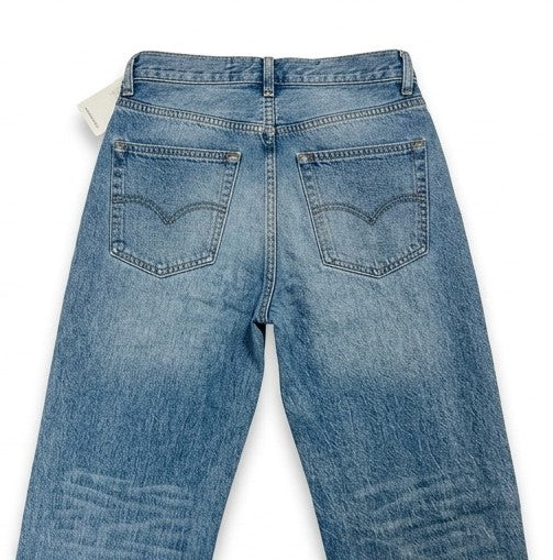 Blue jeans on a white background
