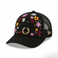 Wildgeese Handcrafted Floral Embroidered Trucker Cap – Premium Black Mesh Adjustable Hat