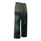 Dark green pants with visible wear on a white background