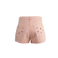 Wildgeese Handcrafted Heart Embroidered Denim Shorts – Unique Handmade Pink Cut-Off Shorts