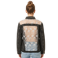 Wildgeese Handcrafted Sheer Lace Panel Black Denim Jacket – Unique Handmade Artisan Outerwear for Women