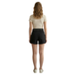 Wildgeese Handcrafted Rhinestone Chain Black Denim Shorts – Luxury Artisan Statement Shorts for Women