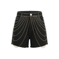 Wildgeese Handcrafted Rhinestone Chain Black Denim Shorts – Luxury Artisan Statement Shorts for Women