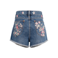 Wildgeese Handcrafted Floral Embellished Denim Shorts – Premium Girls Summer Denim Shorts